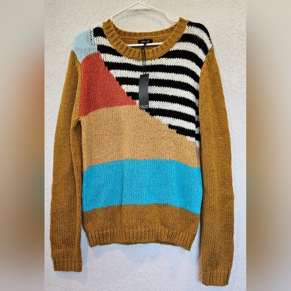 Roolee Color block Mohair/Wool blend Sweater XL - Picture 1 of 4